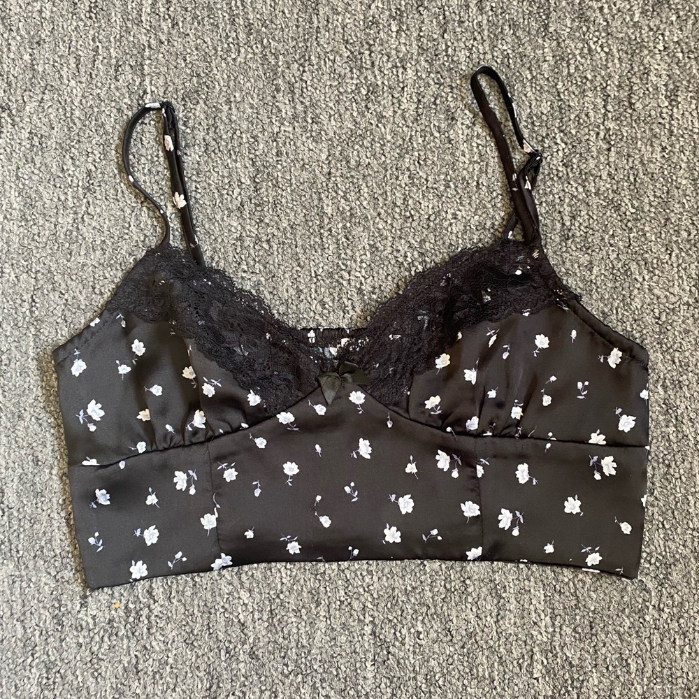 Garage Black Lace Accent Top